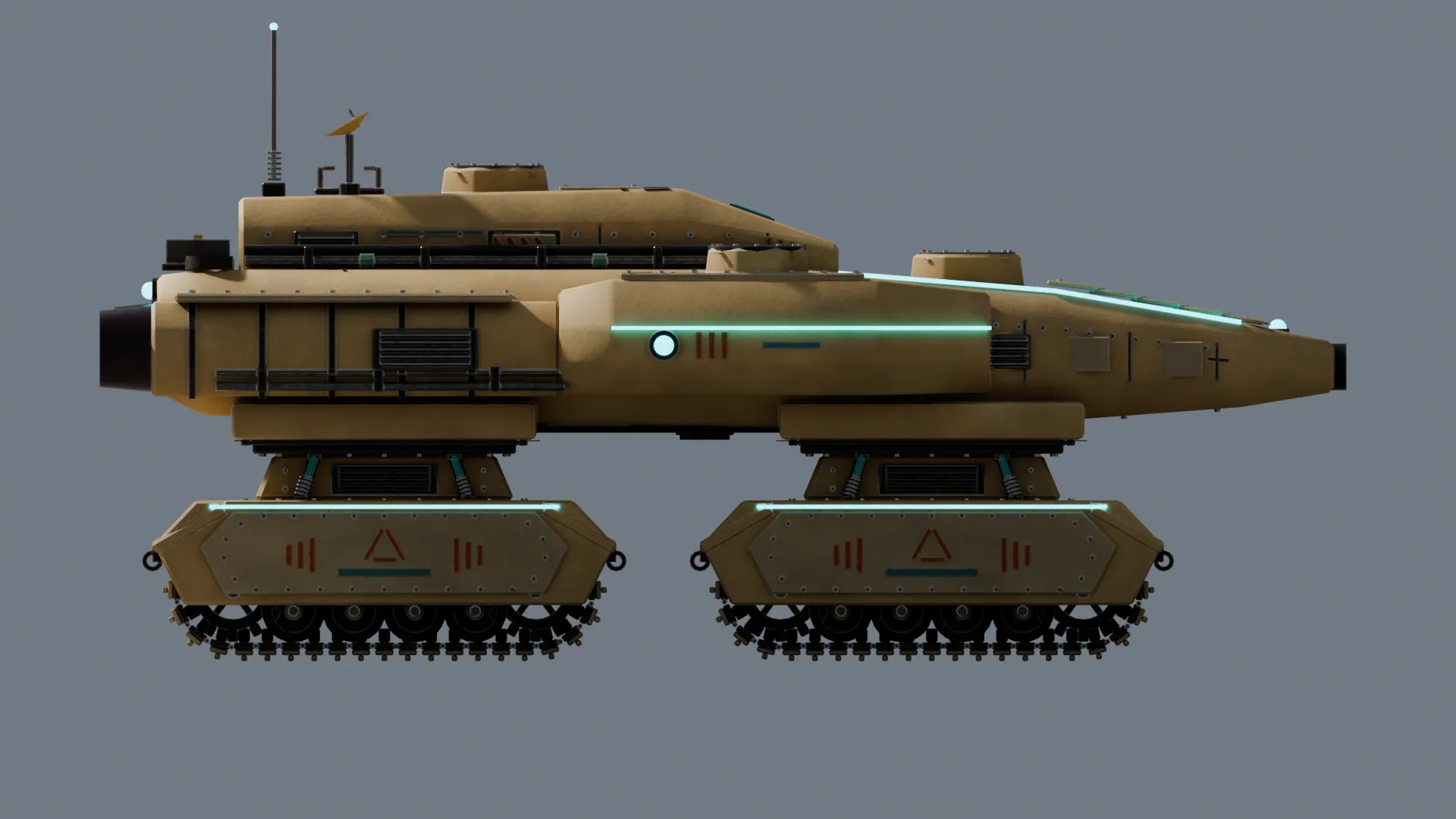 Side view of the Dune Skimmer on twin tread units.